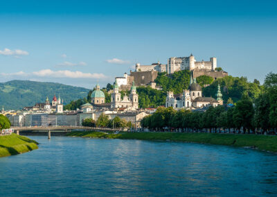 Salzburger Altstadt mit Blick auf die Festung Hohensalzburg